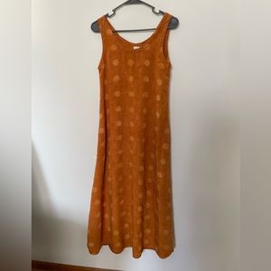 BLUE WINDOW WOMENS MEDIUM SUN DRESS GRAPHIC CUTE LONG MAXI DRESS ORANGE YELLOW